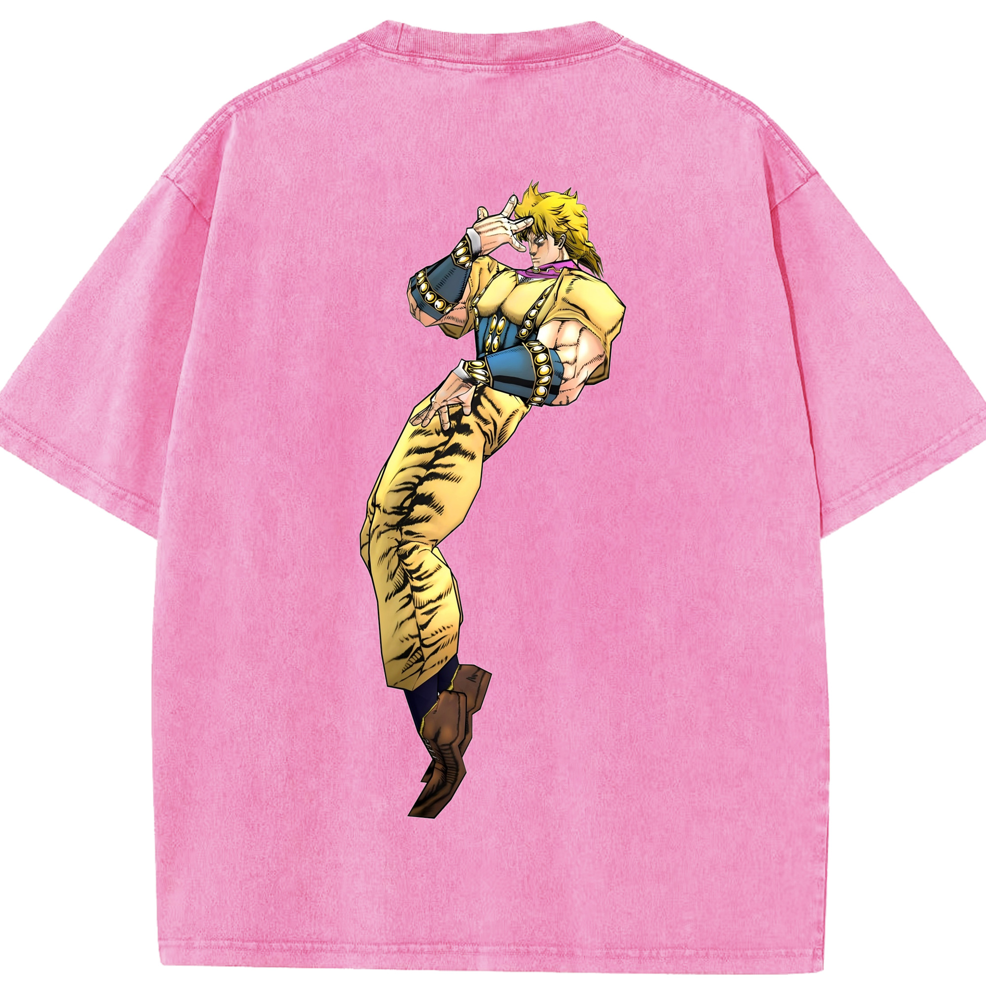（画像用） ジョジョの奇妙な冒険 ディオ?ブランドー JoJo's Bizarre Adventure Dio Brando 綿100% ヴィンテージ風 半袖Tシャツ（背面プリント）